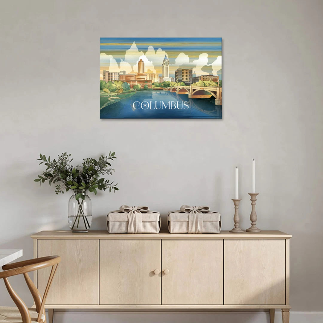 Columbus Urban Charm - Canvas Wall Art - Coffee Table - 36x24