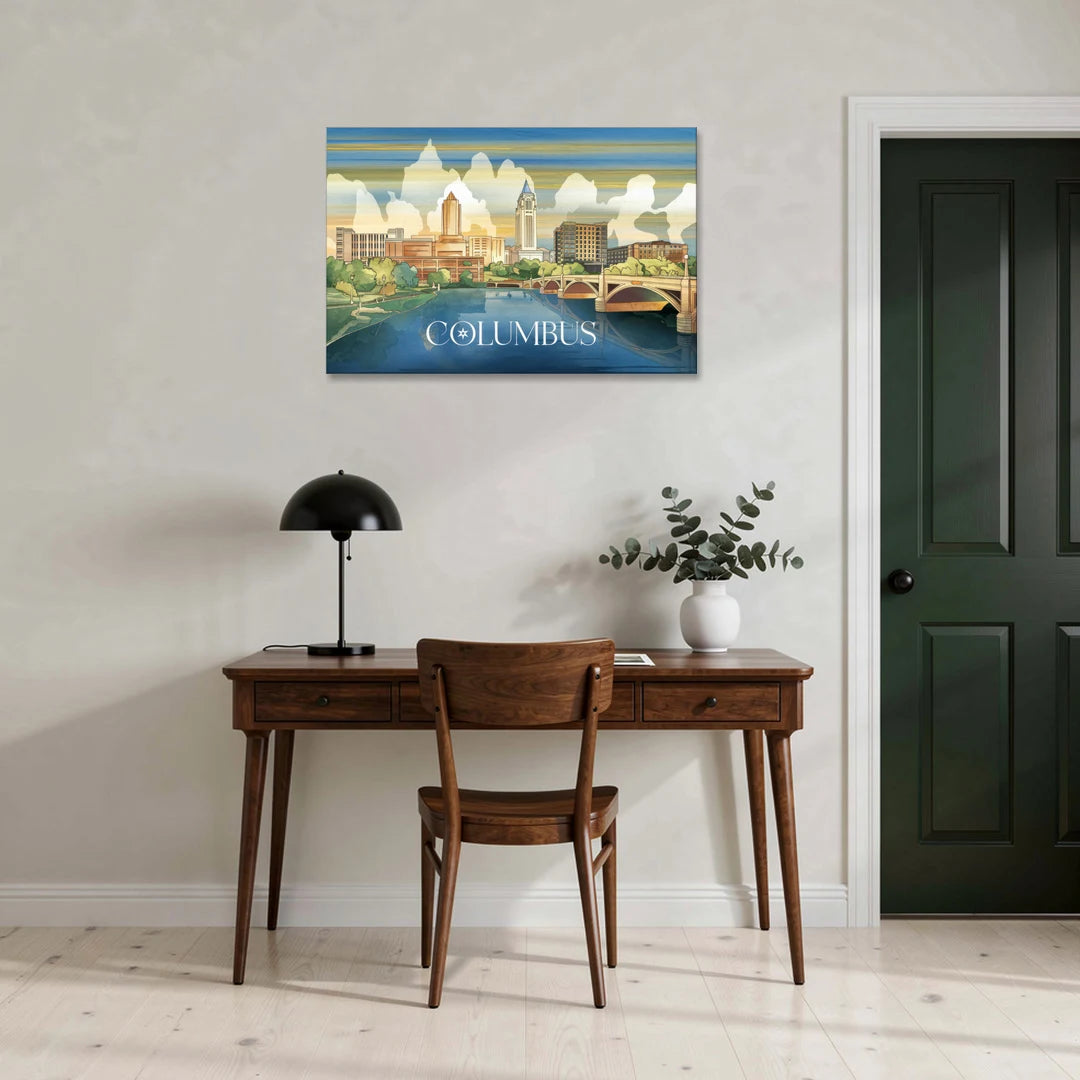 Columbus Urban Charm - Canvas Wall Art - Office - 36x24
