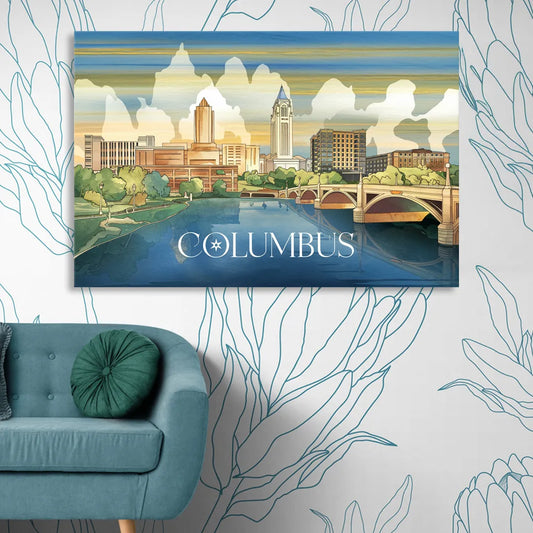 Columbus Urban Charm Living Room - Canvas Wall Art
