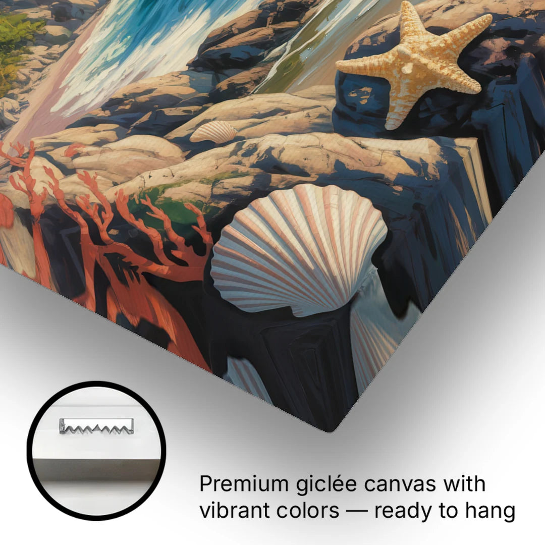 Conchas Chinas Coastline - Canvas Wall Art - Gallery Wrap Corner