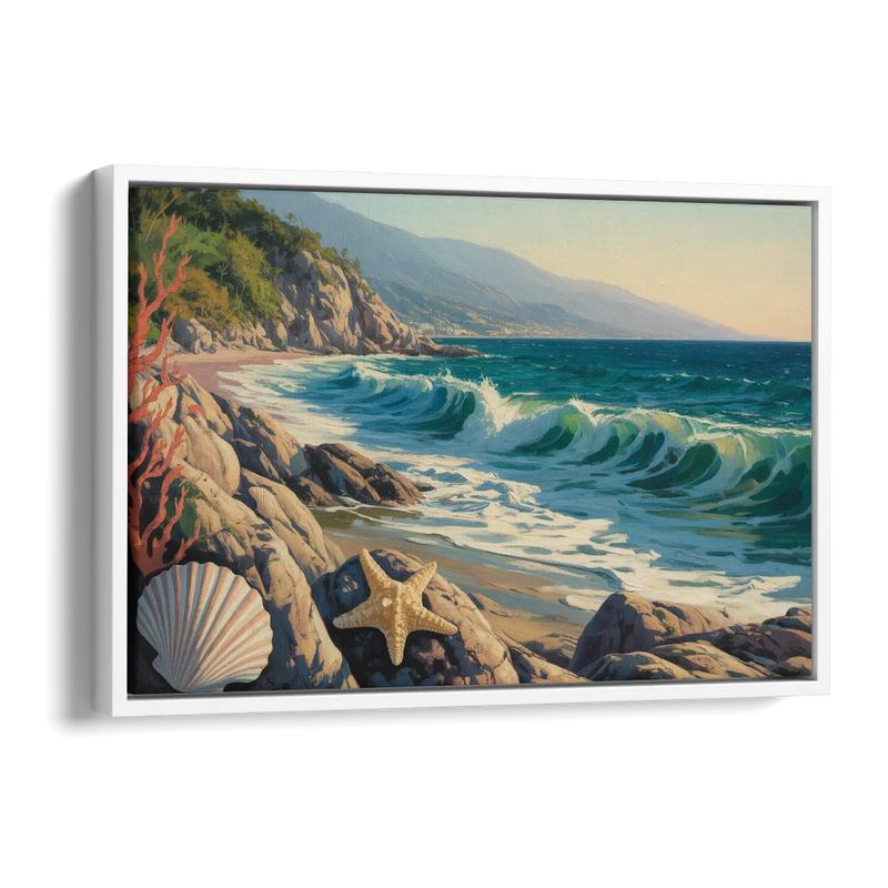Conchas Chinas Coastline Side - White Canvas Wall Art