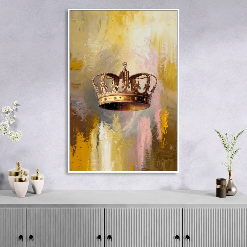 Corona Golden Hour Living Room - White Canvas Wall Art