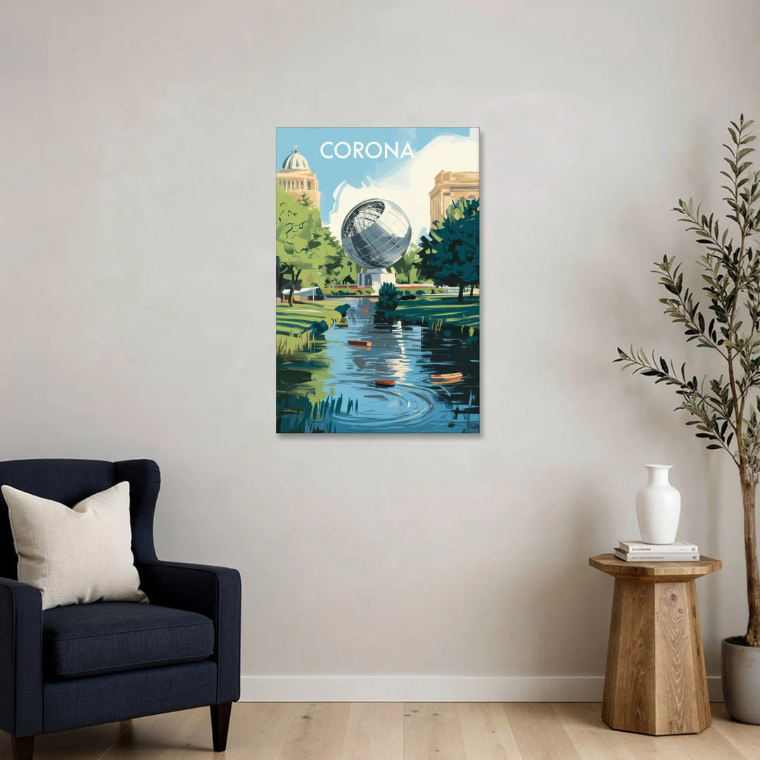 Corona Historic Landmarks - Canvas Wall Art - Sofa - 24x36