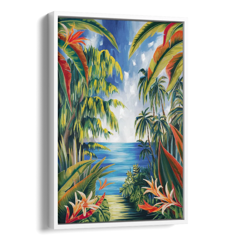 Corona Palm Tree Paradise Side - White Canvas Wall Art