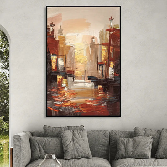 Corona Serene Landscape Living Room - Black Canvas Wall Art