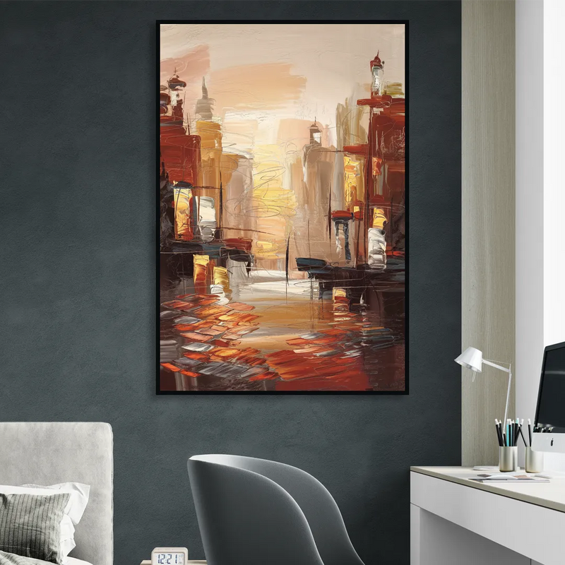 Corona Serene Landscape Sitting Room - Black Canvas Wall Art