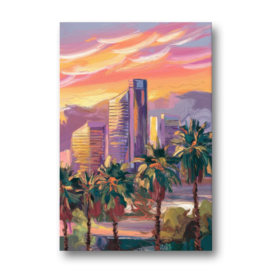Corona Skyline Sunset - Canvas Wall Art - Front