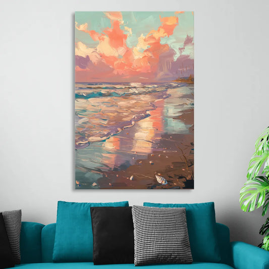 Corpus Christi Coastal Sunrise Living Room - Canvas Wall Art