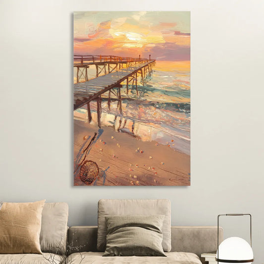 Corpus Christi Fishing Pier Living Room - Canvas Wall Art