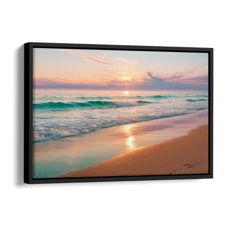 Corpus Christi Padre Island Side - Black Canvas Wall Art