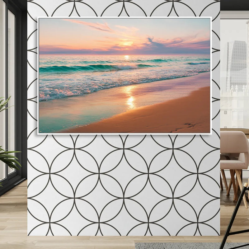 Corpus Christi Padre Island Sitting Room - White Canvas Wall Art