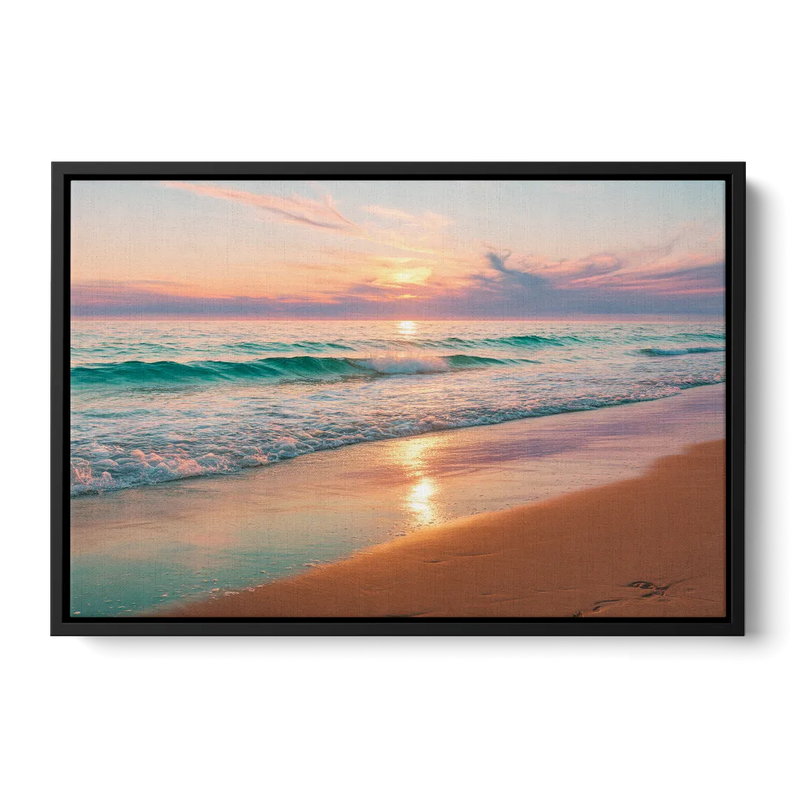 Corpus Christi Padre Island Front - Black Canvas Wall Art