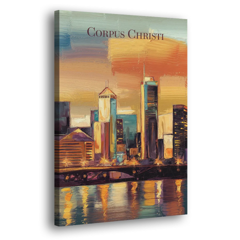 Corpus Christi Skyline View - Canvas Wall Art