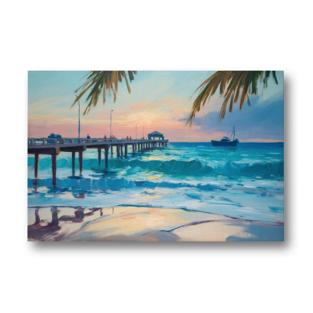 Cozumel Pier Sunrise - Canvas Wall Art - Front