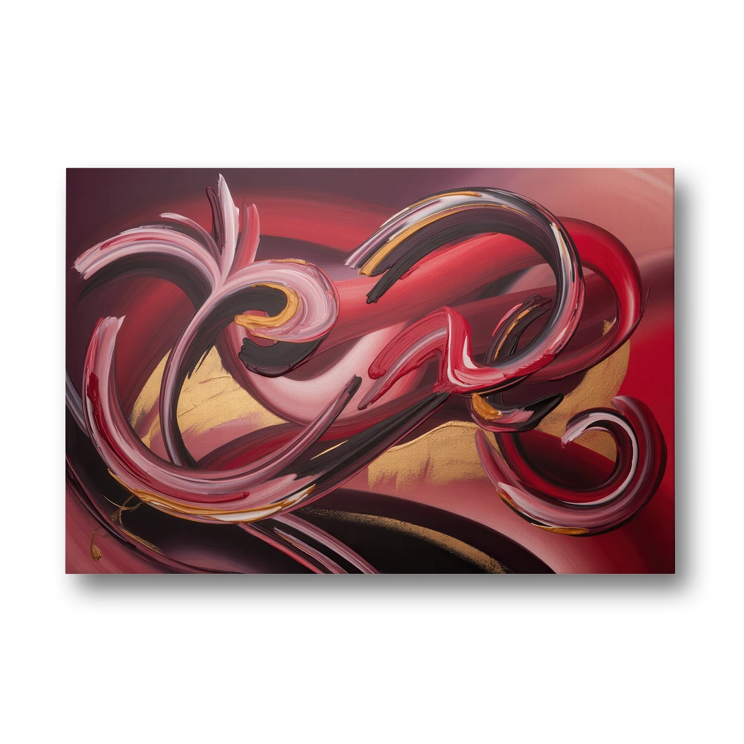 Crimson Whirlwind Red Abstract - Canvas Wall Art - Front
