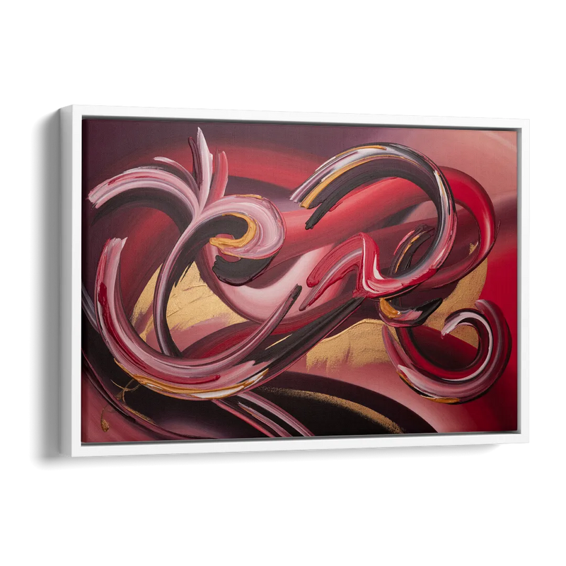Crimson Whirlwind Red Abstract Side - White Canvas Wall Art