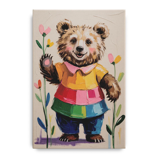 Cuddly Bear Nursery Rhyme - Canvas Wall Art