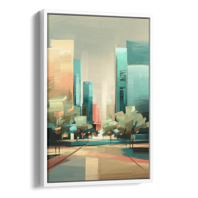 Dallas Arts District Side - White Canvas Wall Art