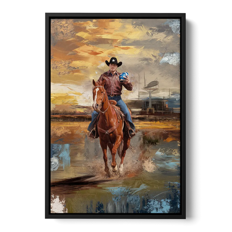 Dallas Cowboy Culture Front - Black Canvas Wall Art