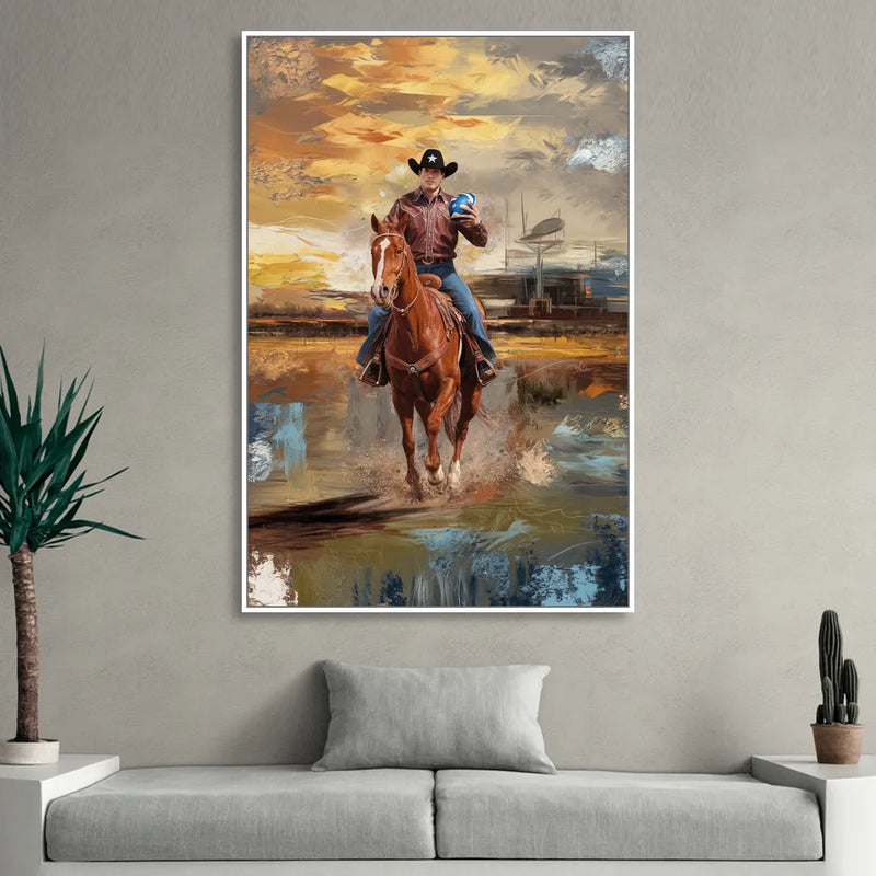 Dallas Cowboy Culture Living Room - White Canvas Wall Art