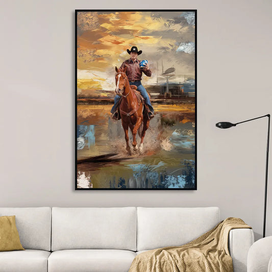 Dallas Cowboy Culture Living Room - Black Canvas Wall Art