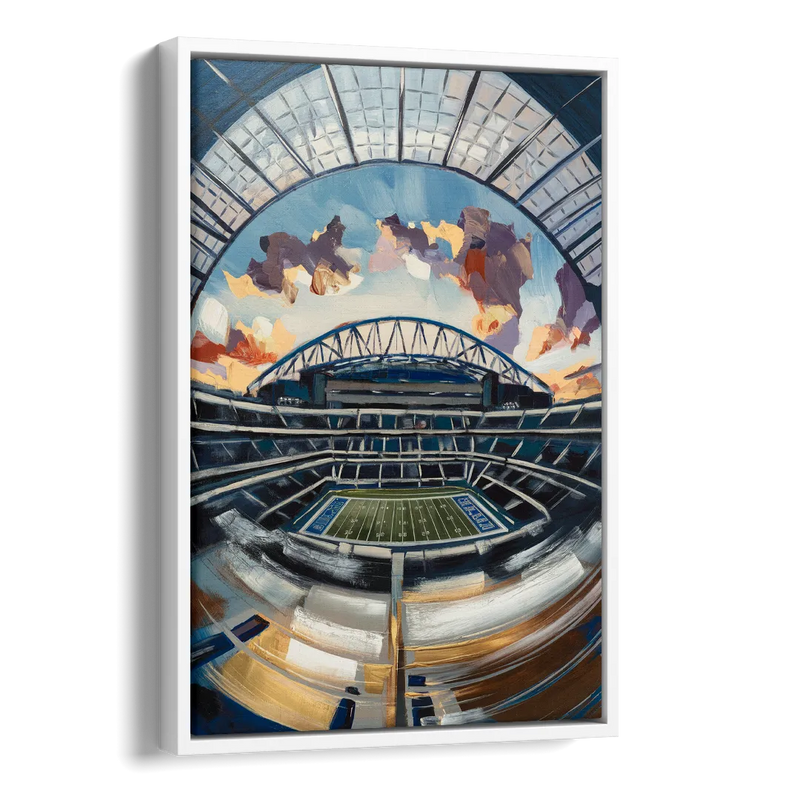 Dallas Cowboys Stadium Side - White Canvas Wall Art