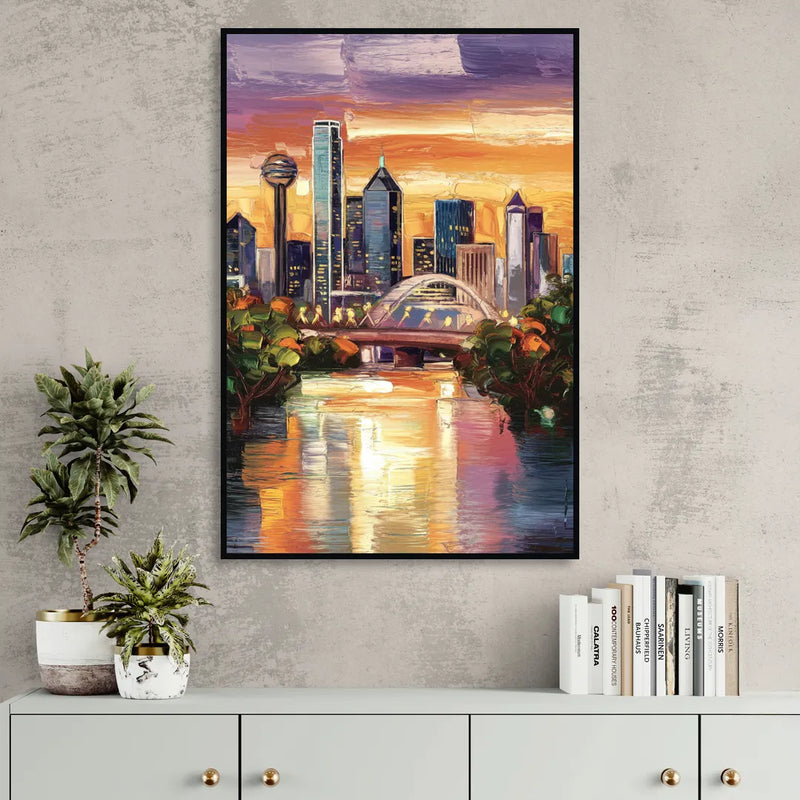 Dallas Cultural Heritage Sitting Room - Black Canvas Wall Art