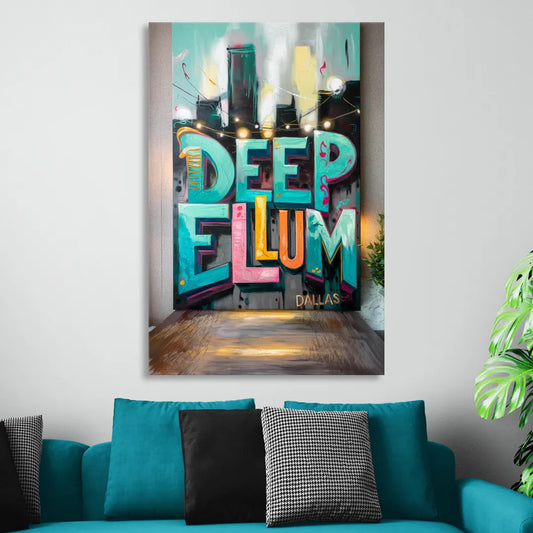 Dallas Deep Ellum Murals Living Room - Canvas Wall Art