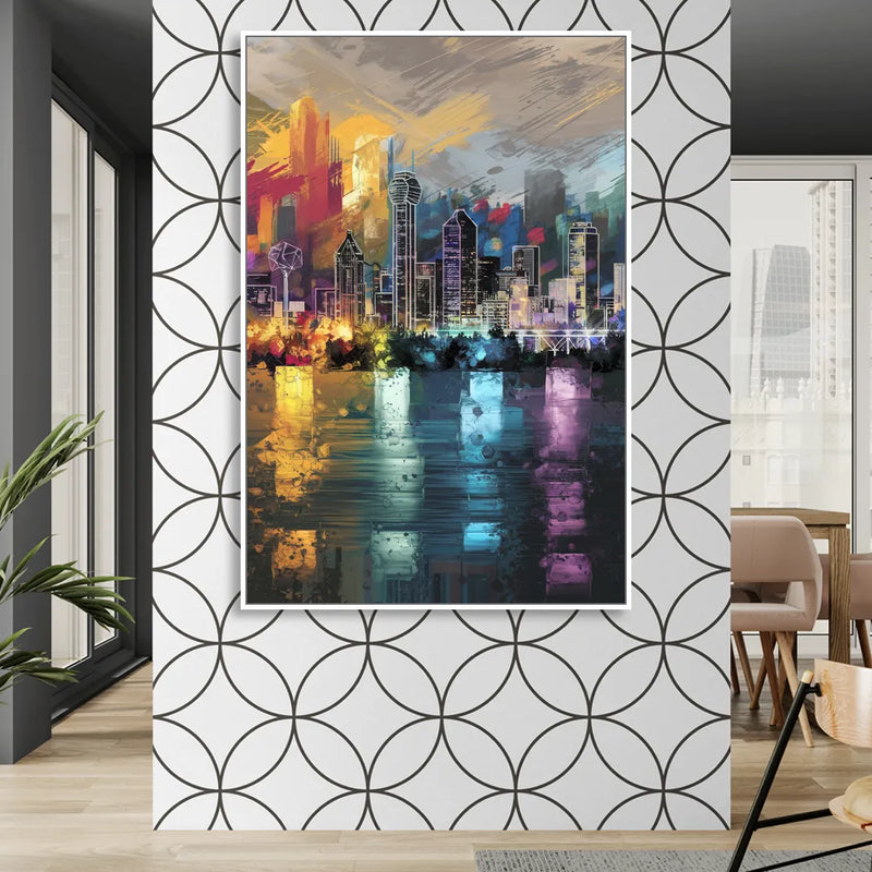 Dallas Design District Living Room - White Canvas Wall Art