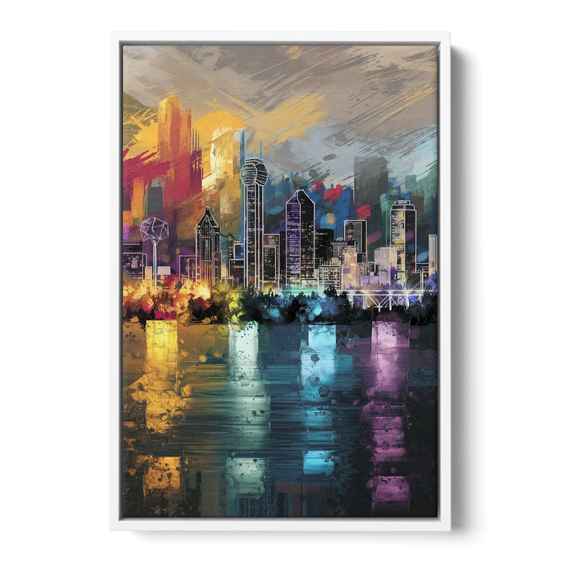 Dallas Design District Front - White Canvas Wall Art
