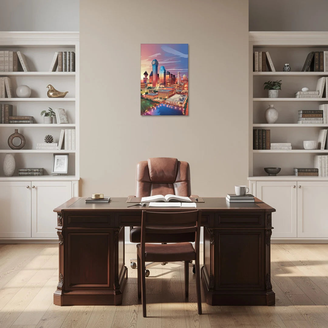 Dallas Downtown Views - Canvas Wall Art - Office - 20x30
