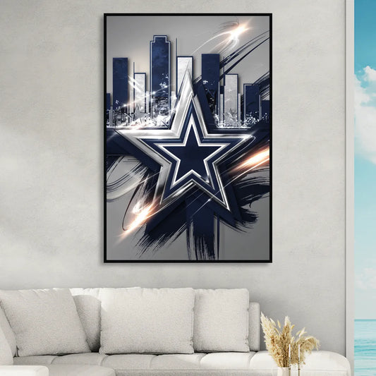 Dallas FC Team Spirit Living Room - Black Canvas Wall Art