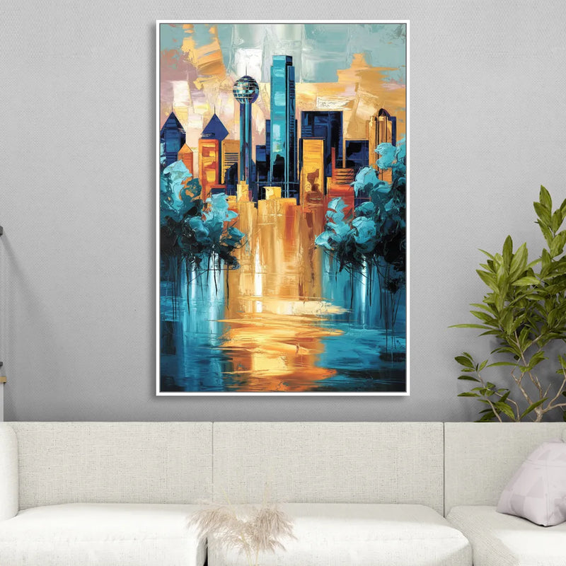 Dallas Historic Landmarks Sitting Room - White Canvas Wall Art