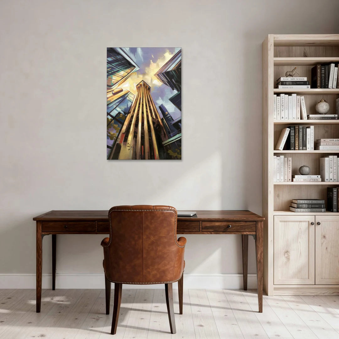 Dallas Modern Architecture - Canvas Wall Art - Office - 24x36