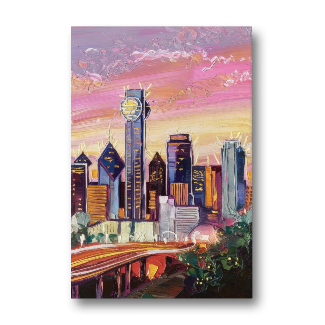 Dallas Neighborhood Charm - Canvas Wall Art - Front