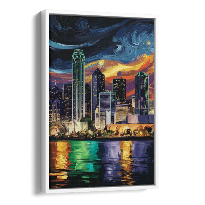 Dallas Scenic Views Side - White Canvas Wall Art
