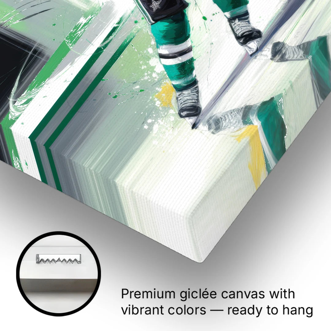 Dallas Stars Hockey - Canvas Wall Art - Gallery Wrap Corner