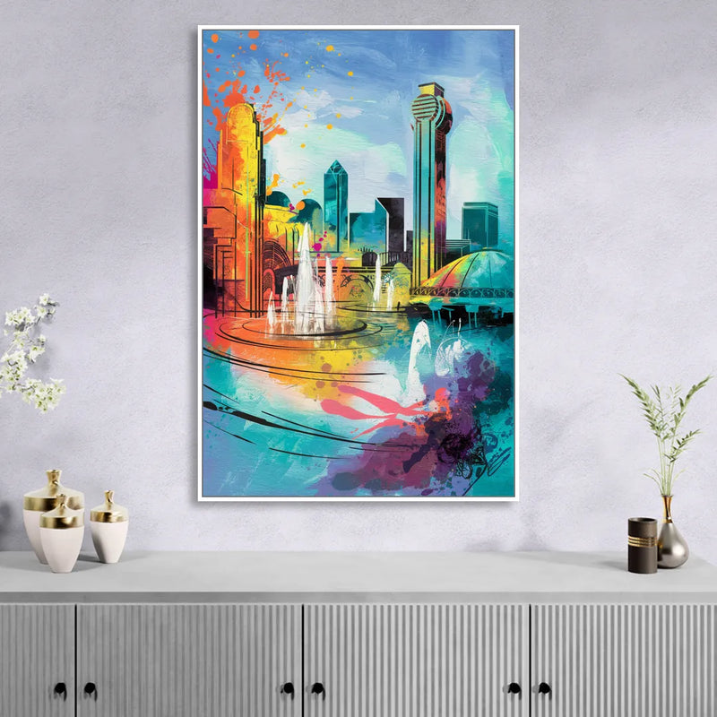 Dallas State Fair Park Sitting Room - White Canvas Wall Art
