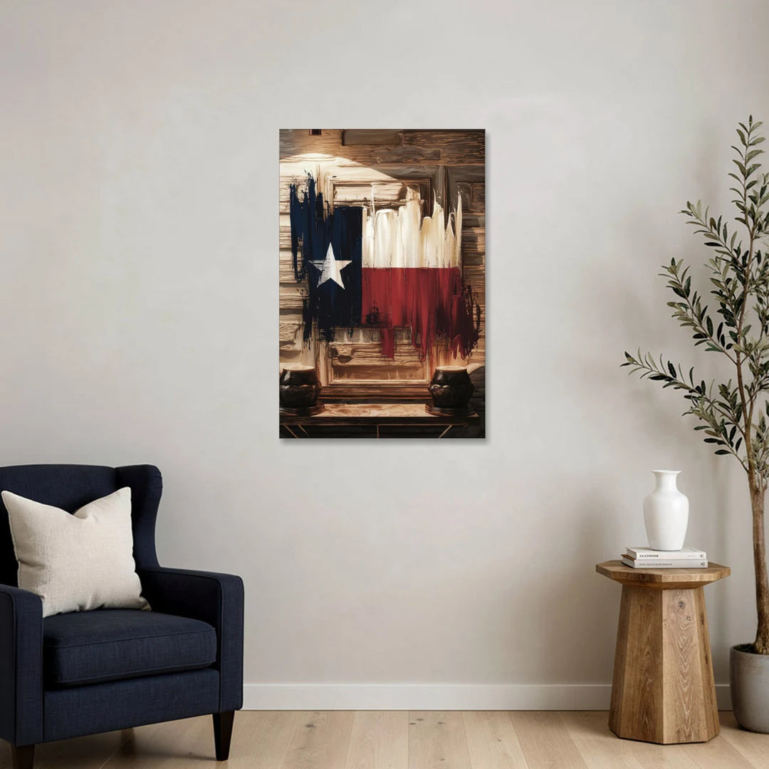 Dallas Texas Flag - Canvas Wall Art - Sofa - 24x36