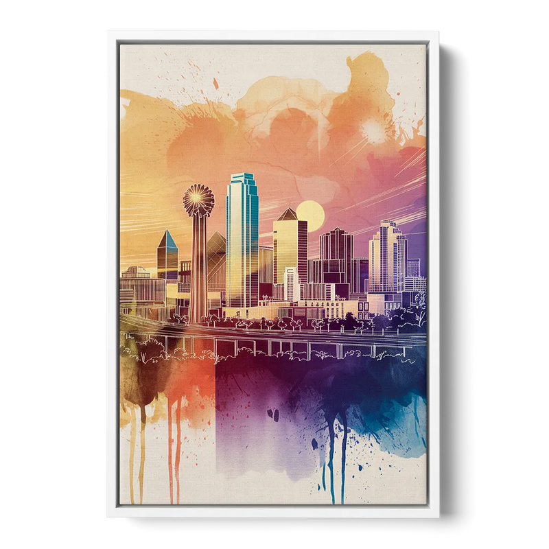 Dallas Texas Pride Front - White Canvas Wall Art