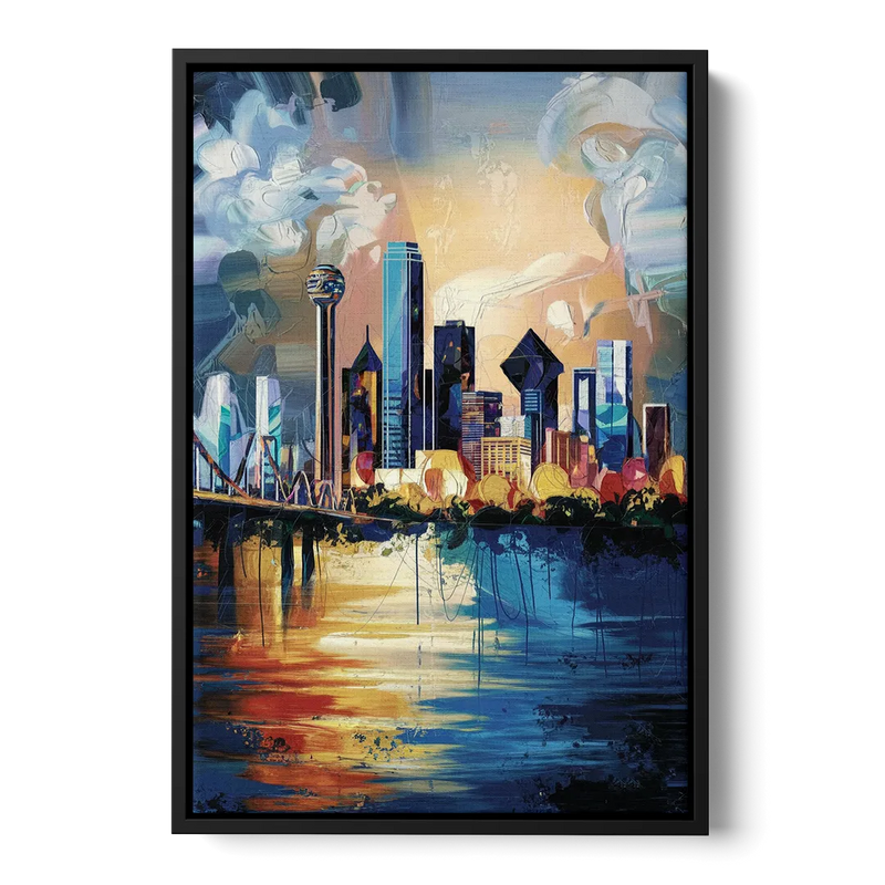 Dallas Unique Perspectives Front - Black Canvas Wall Art
