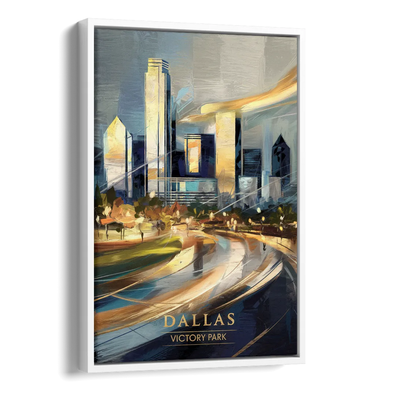 Dallas Victory Park Side - White Canvas Wall Art