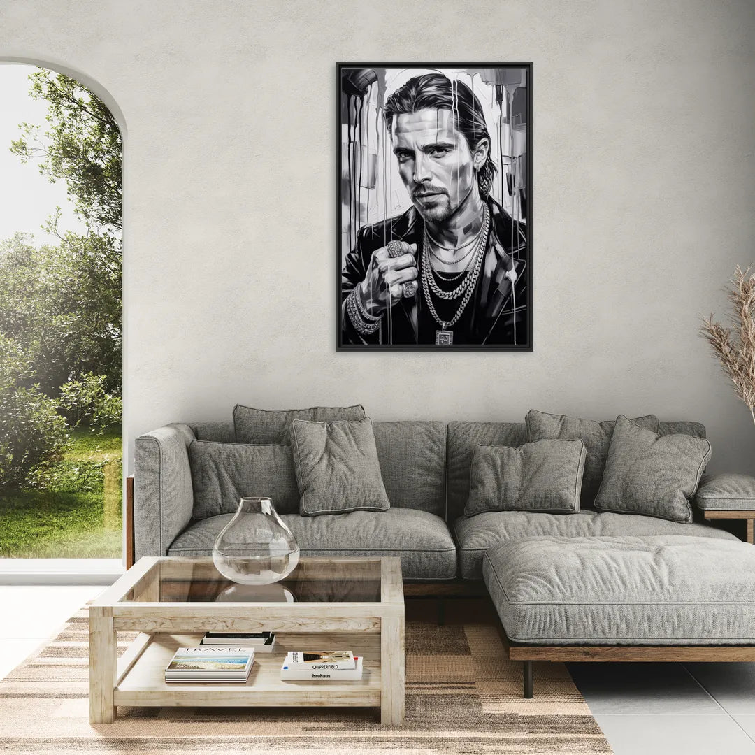 Dark Resolve - Living Room Black Frame Canvas