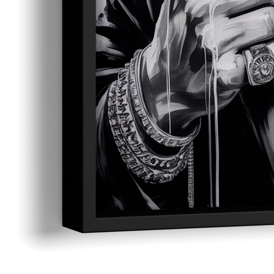 Dark Resolve - Close-Up Black Frame Canvas