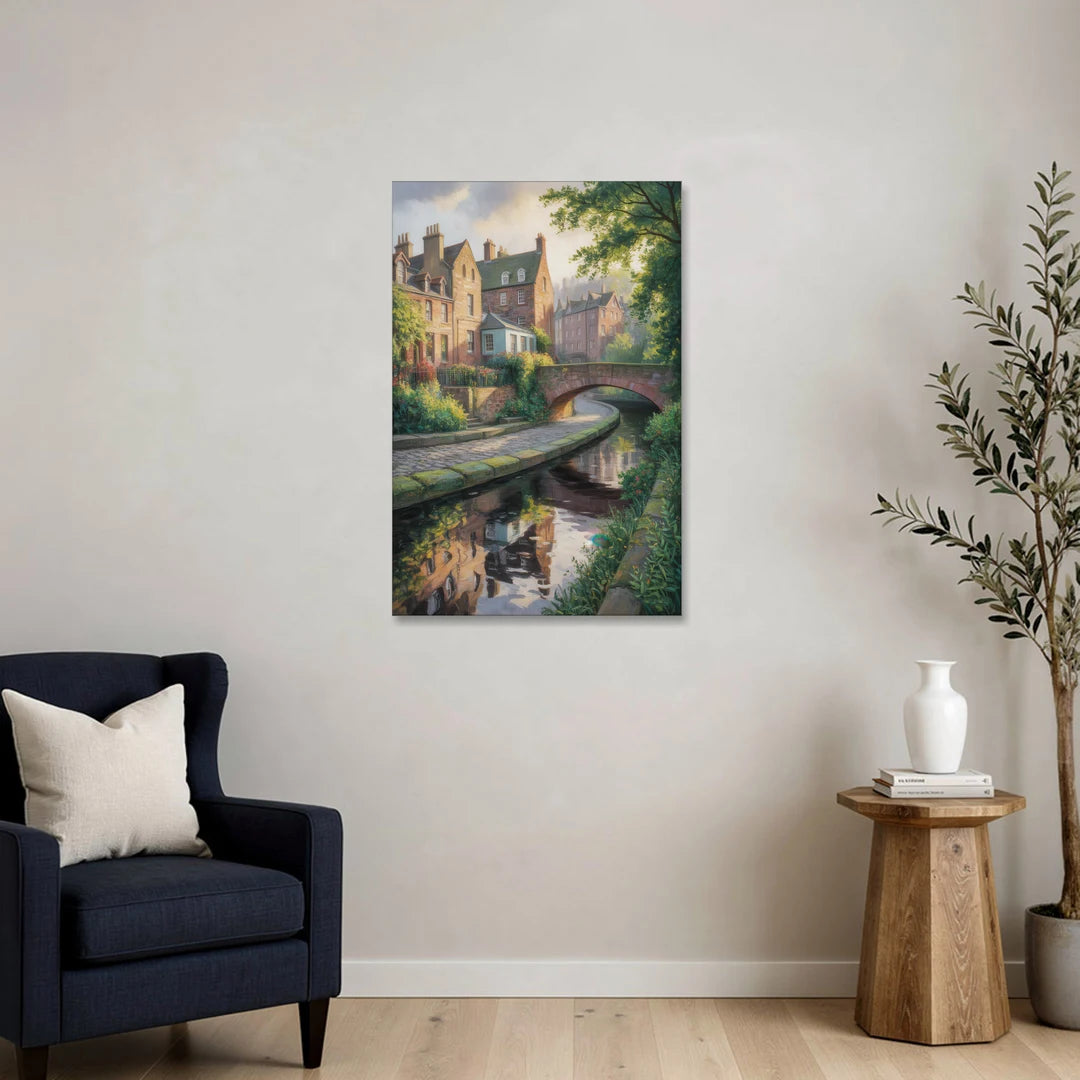 Dean Village Charm - Canvas Wall Art - Sofa - 24x36