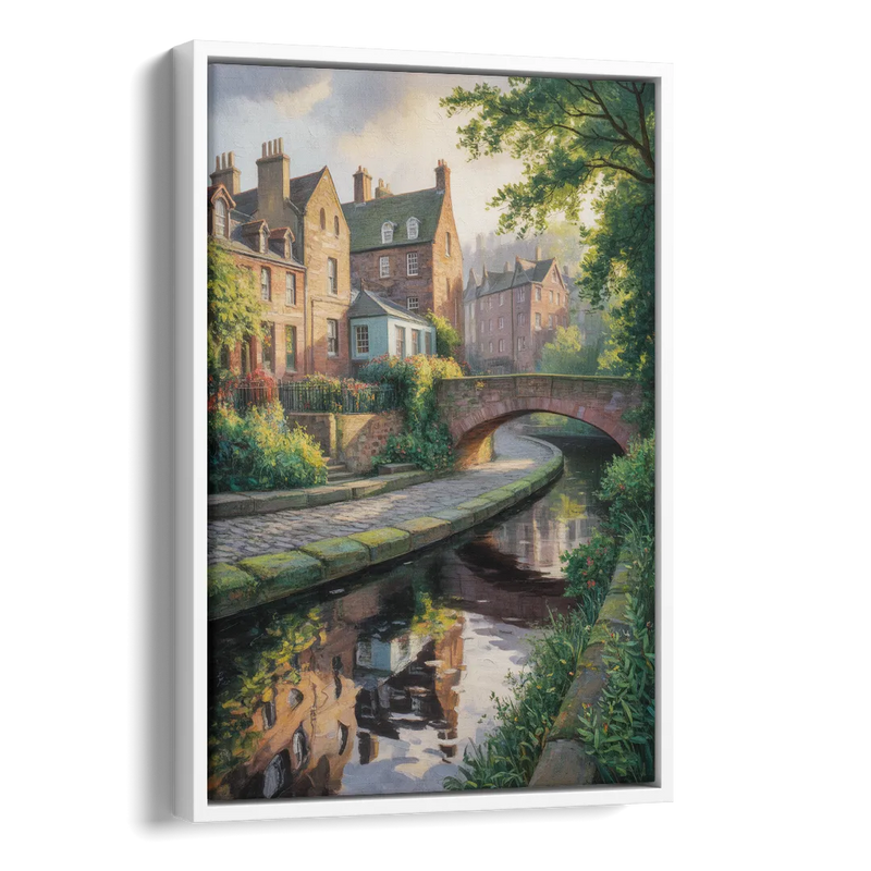 Dean Village Charm Side - White Canvas Wall Art