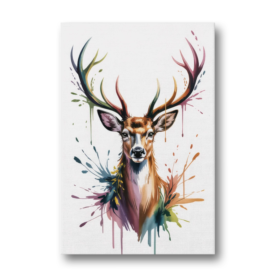Deer Head in Profile - Canvas Wall Art - Front