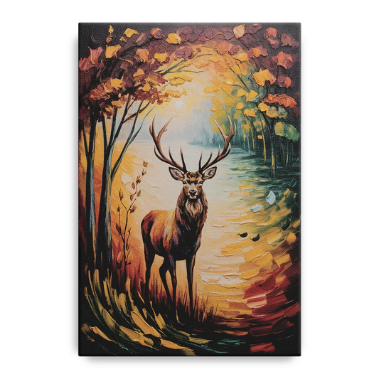 Deer Hunt in Autumn - Canvas Wall Art