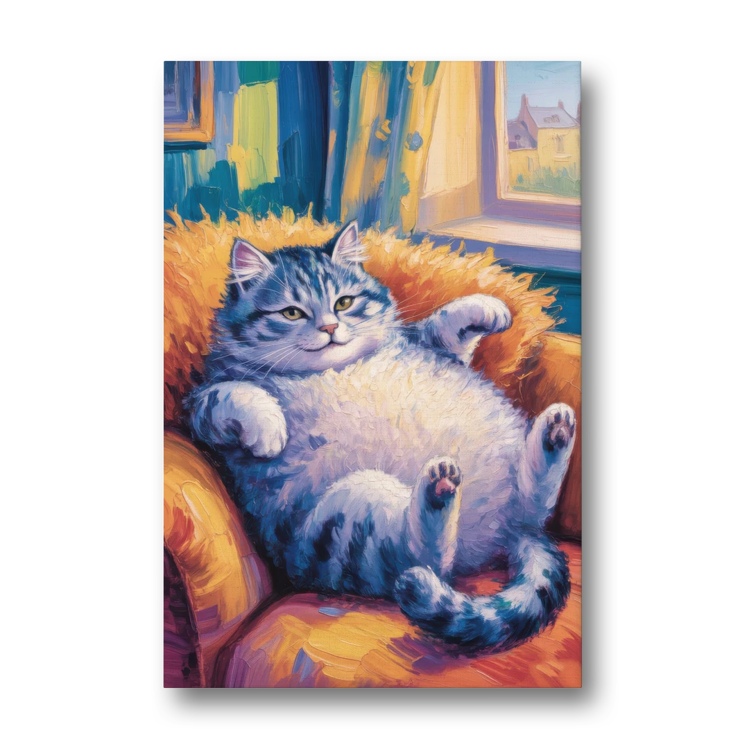 Delightful Fat Cat - Canvas Wall Art - Front