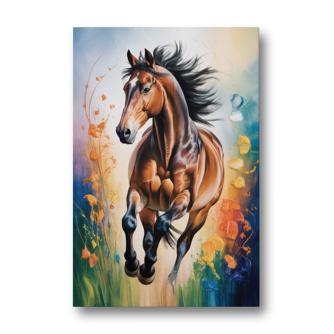 Delightful Horse Play - Canvas Wall Art - Front